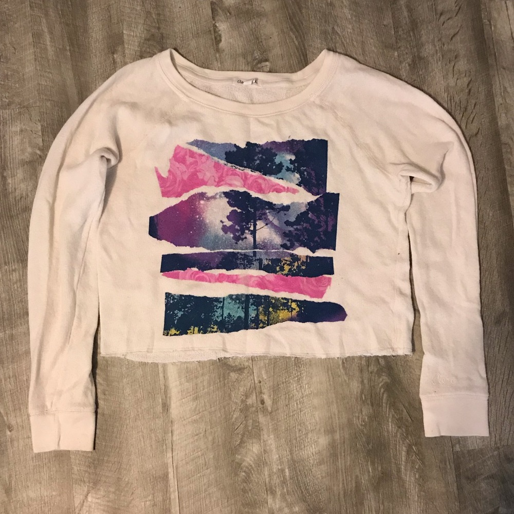 ⭐️3/$15 Thin Cropped White Sweatshirt